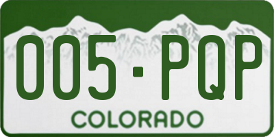 CO license plate 005PQP