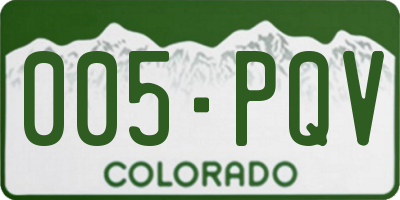 CO license plate 005PQV