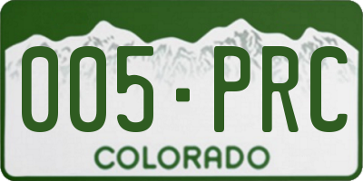 CO license plate 005PRC