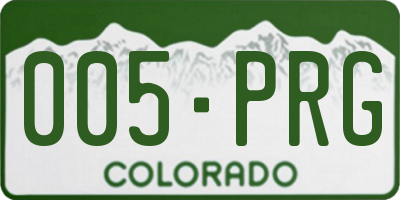 CO license plate 005PRG