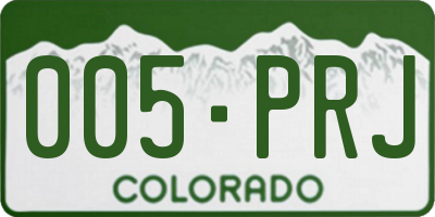 CO license plate 005PRJ