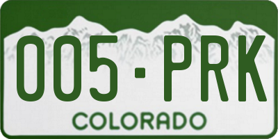 CO license plate 005PRK