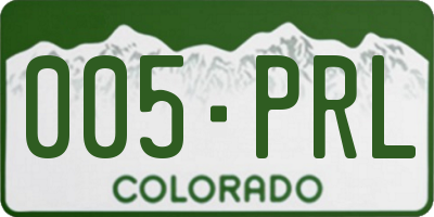 CO license plate 005PRL