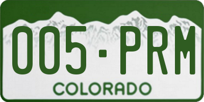 CO license plate 005PRM