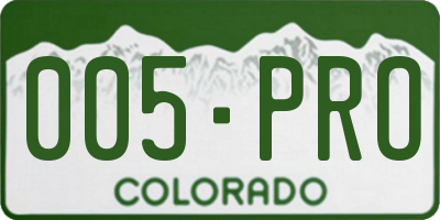 CO license plate 005PRO