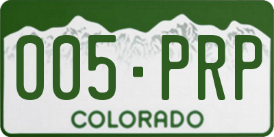 CO license plate 005PRP