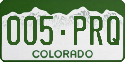 CO license plate 005PRQ