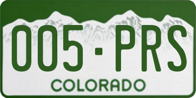 CO license plate 005PRS