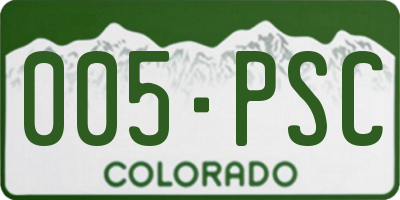 CO license plate 005PSC