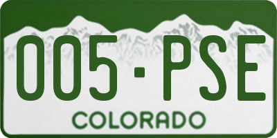 CO license plate 005PSE