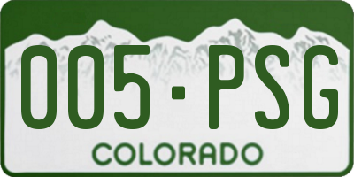 CO license plate 005PSG