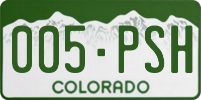 CO license plate 005PSH