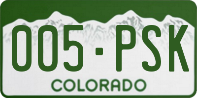 CO license plate 005PSK