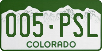 CO license plate 005PSL
