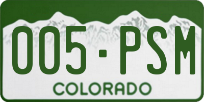 CO license plate 005PSM