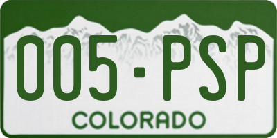 CO license plate 005PSP