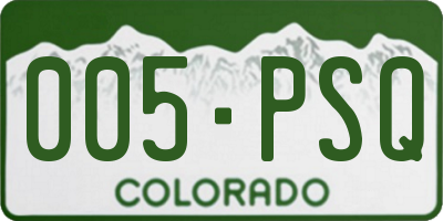 CO license plate 005PSQ