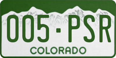 CO license plate 005PSR