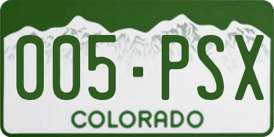 CO license plate 005PSX