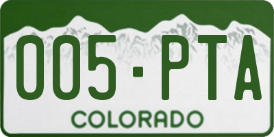 CO license plate 005PTA