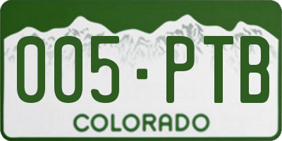 CO license plate 005PTB