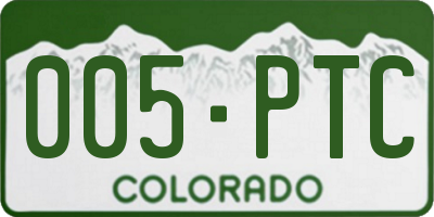 CO license plate 005PTC