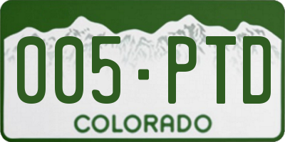 CO license plate 005PTD