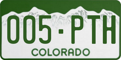 CO license plate 005PTH