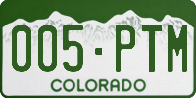 CO license plate 005PTM