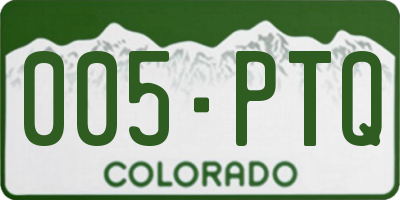 CO license plate 005PTQ