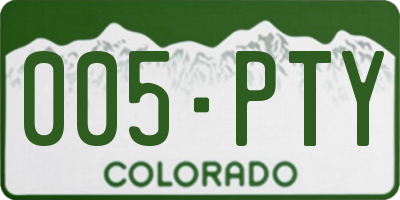 CO license plate 005PTY