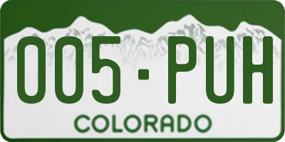CO license plate 005PUH