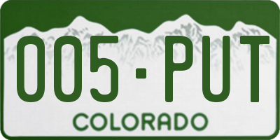 CO license plate 005PUT
