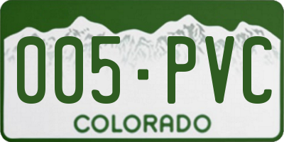 CO license plate 005PVC