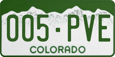CO license plate 005PVE