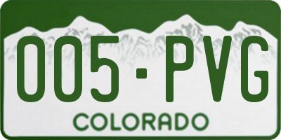 CO license plate 005PVG