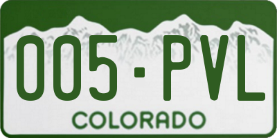 CO license plate 005PVL
