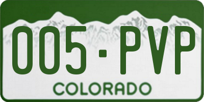 CO license plate 005PVP