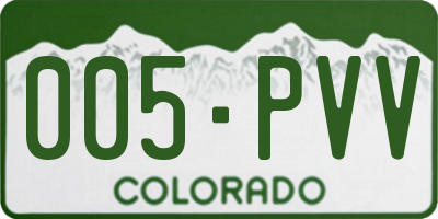 CO license plate 005PVV