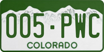 CO license plate 005PWC