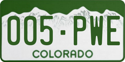 CO license plate 005PWE
