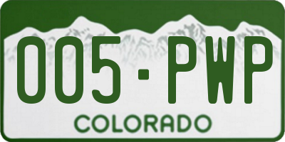 CO license plate 005PWP
