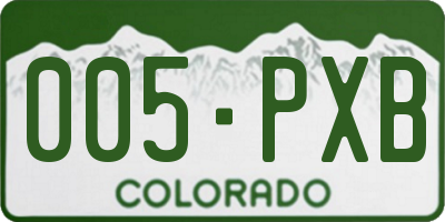 CO license plate 005PXB