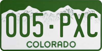 CO license plate 005PXC