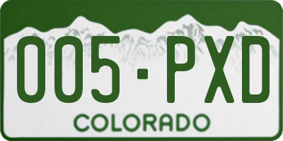 CO license plate 005PXD
