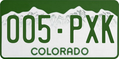CO license plate 005PXK