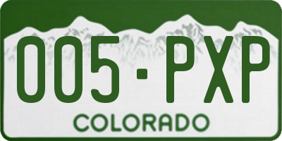 CO license plate 005PXP