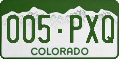 CO license plate 005PXQ