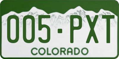 CO license plate 005PXT