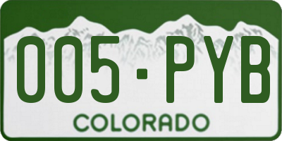 CO license plate 005PYB